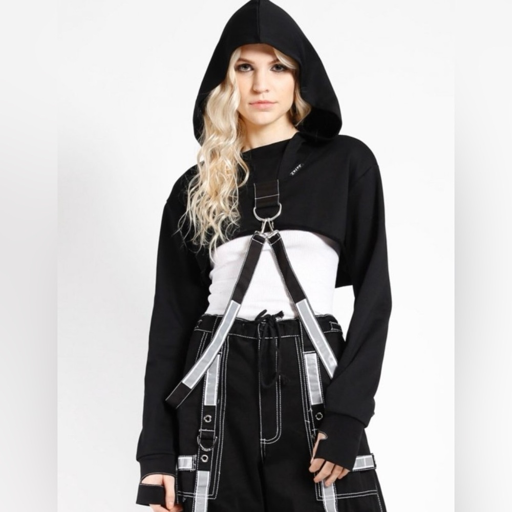 Tripp NYC - Cropped Hoodie w/ Suspenders